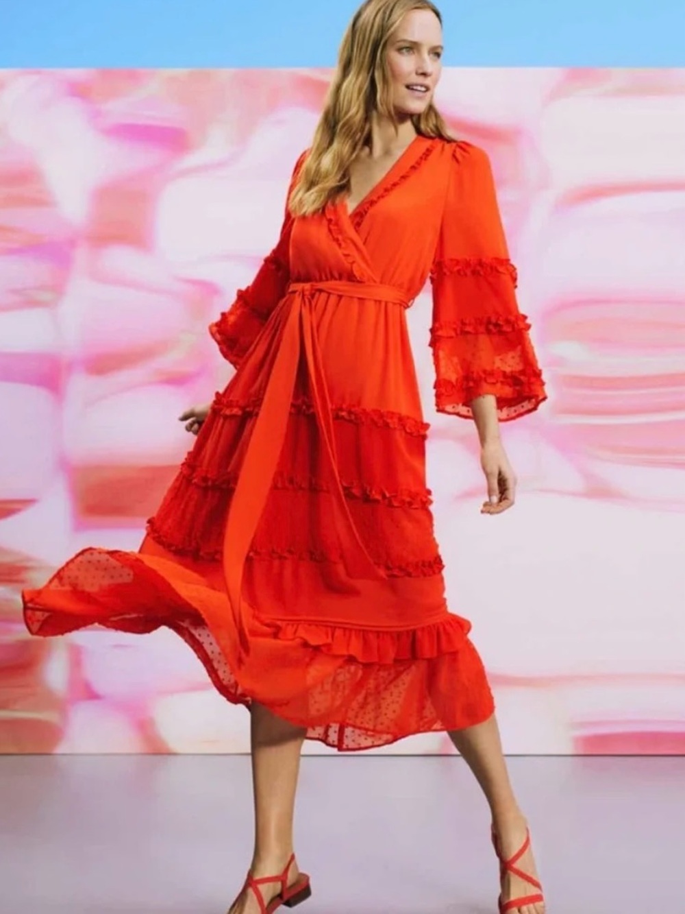 Alexis x Target Angel Sleeve Tiered Ruffle Dress Size XXS - Picture 1 of 13